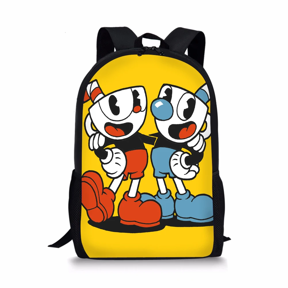 Funny Cuphead Teenagers School Bags Large Capacity Swanky Mochilas Escolares Cartoon Customized Students Satchel Free Shipping