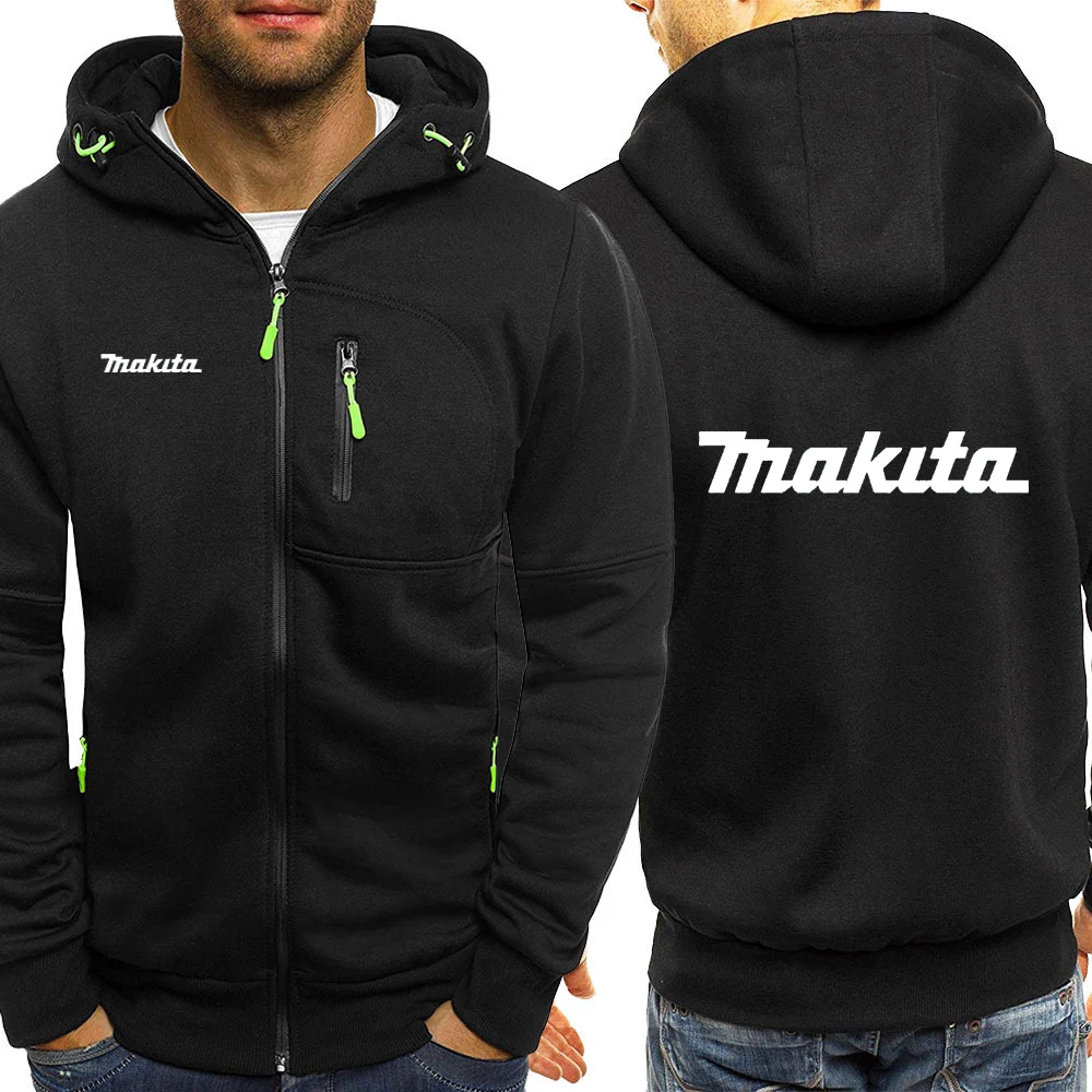 

2023 Spring And Autumn New Men's Makita Logo Print Custom Punk Casual Gradient Hoodie Men's Jacket Zipper Casual Sweatshirt