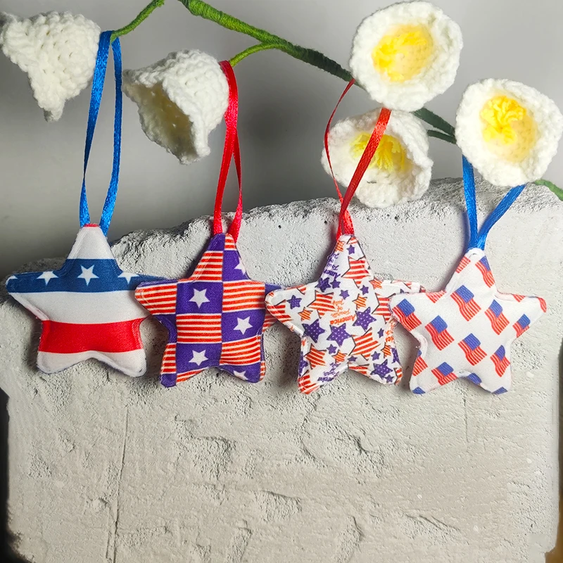 

New American Independence Day Home Decorative Cotton Five-Pointed Star American National Flag National Day Decorative Pendant