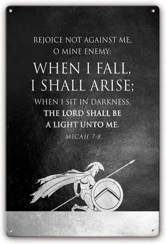 Mcah 7:8 Металл Tn Sgn Bble Verse Настенный художественный скраптур декор для украшения