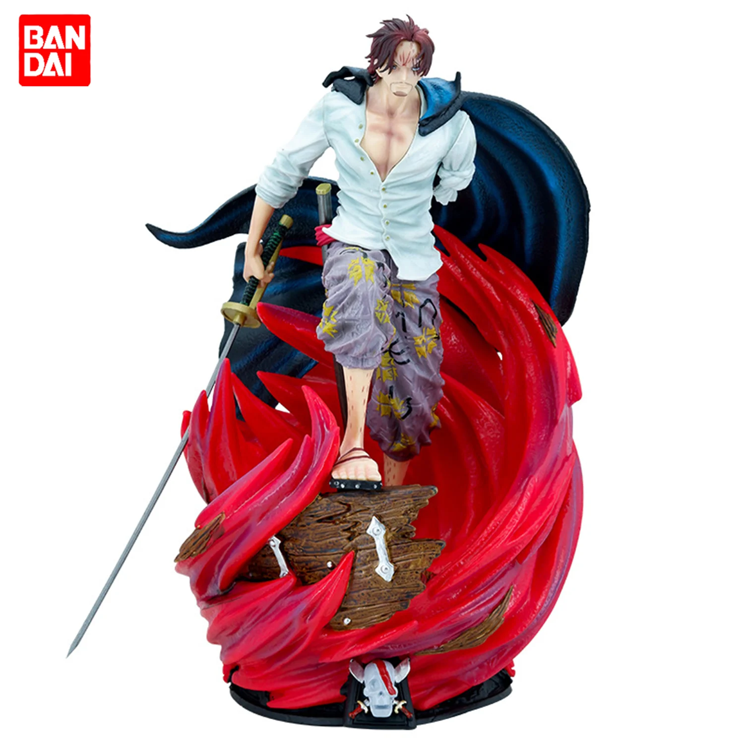 

Bandai One Piece Anime Shanks Figure Height 36cm PVC Material Desktop Decoration Peripheral Collection