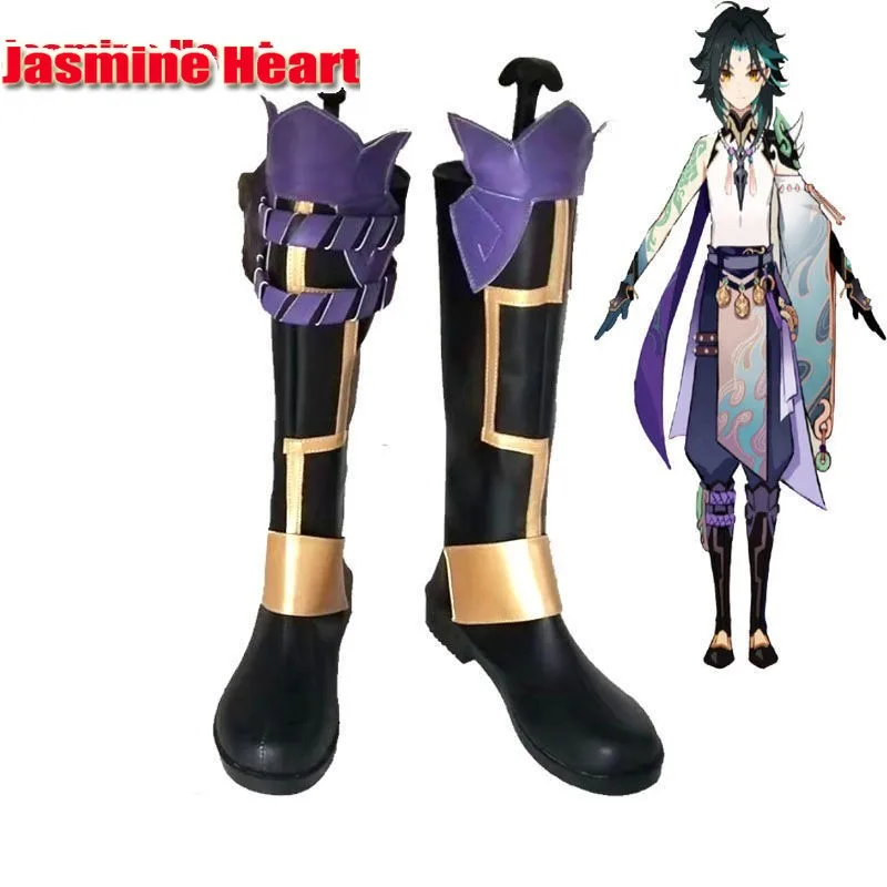 

MsMay Game Genshin Impact Xiao Cosplay Shoes Fancy Boots Custom-made Cosplay Christmas New Year shoes