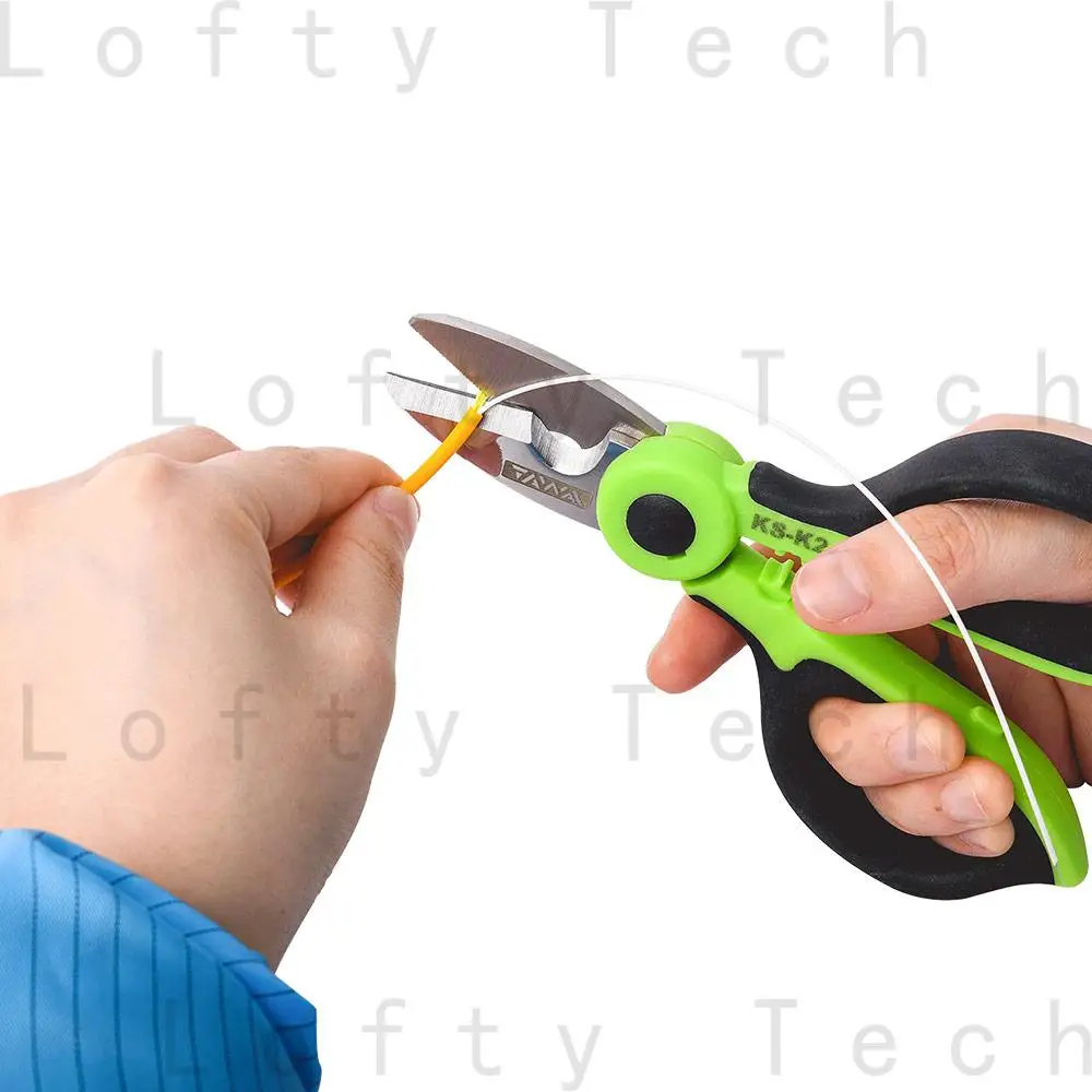 Handheld TAWAA KS-K2 with 3 Holes Fiber Stripper Fiber Optic Kevlar Scissors Fiber Optic Kevalr Cutter Stainless Steel Scissors