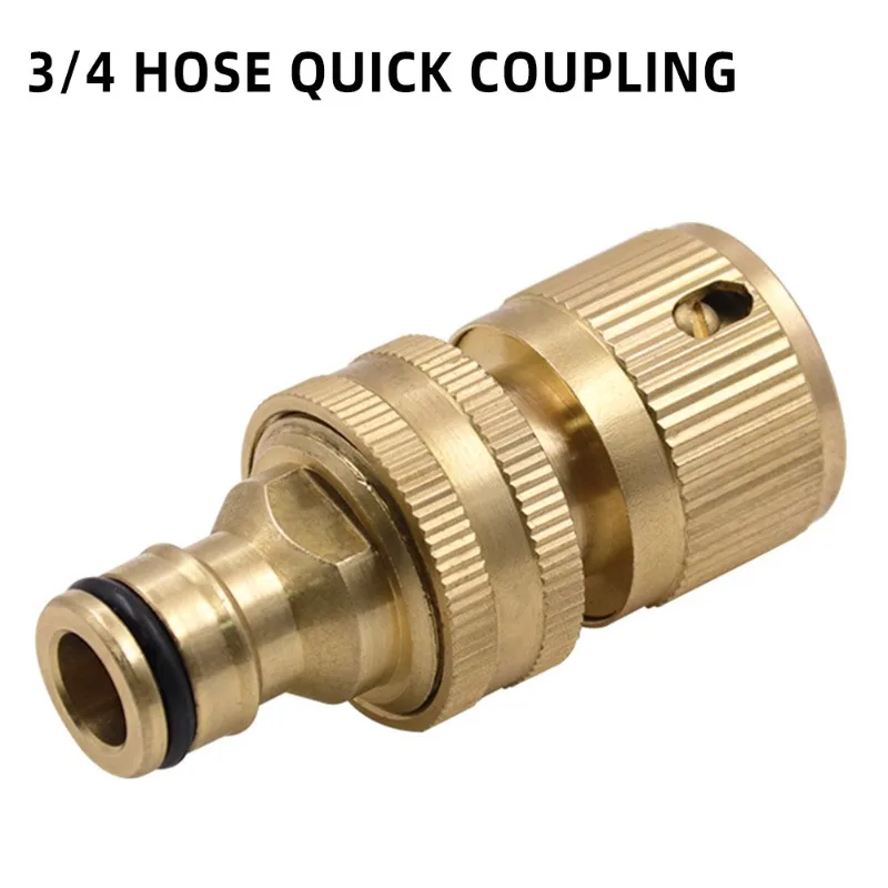 

Garden Hose Quick Connect Male Female Solid Brass Water Pipe Fittings GHT 3/4 Inch Threaded Quick Coupling Irrigation Adapter
