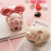 mini lovely girl pink pig resin decoration desk bedside table home decoration birthday valentines day gift souvenirs