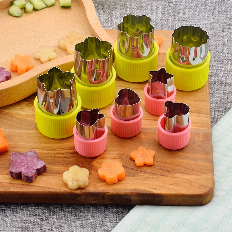 5 Pcs Vegetable Cutters Shapes Set DIY Cookie Cutter Flower for Kids Shaped Treats Food Fruit Cutter Mold home gadgets