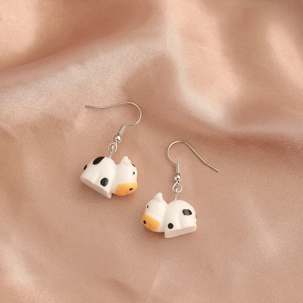 

Funny Animal Resin Earrings For Women Unusual Hanging Geometric Animal Dog Bee Cows Pig Cute Kawaii Earrings Girls Jewelry