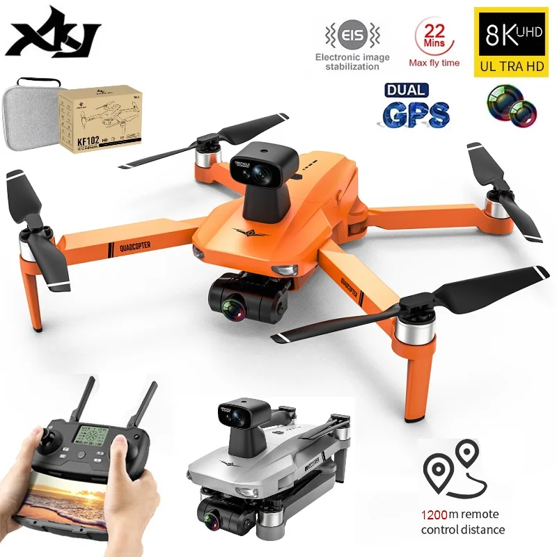 

XKJ GPS Drone 8K HD Camera 2-Axis Gimbal Professional Anti-Shake Aerial Photography Brushless Obstacle Avoidance Quadcopter Toys