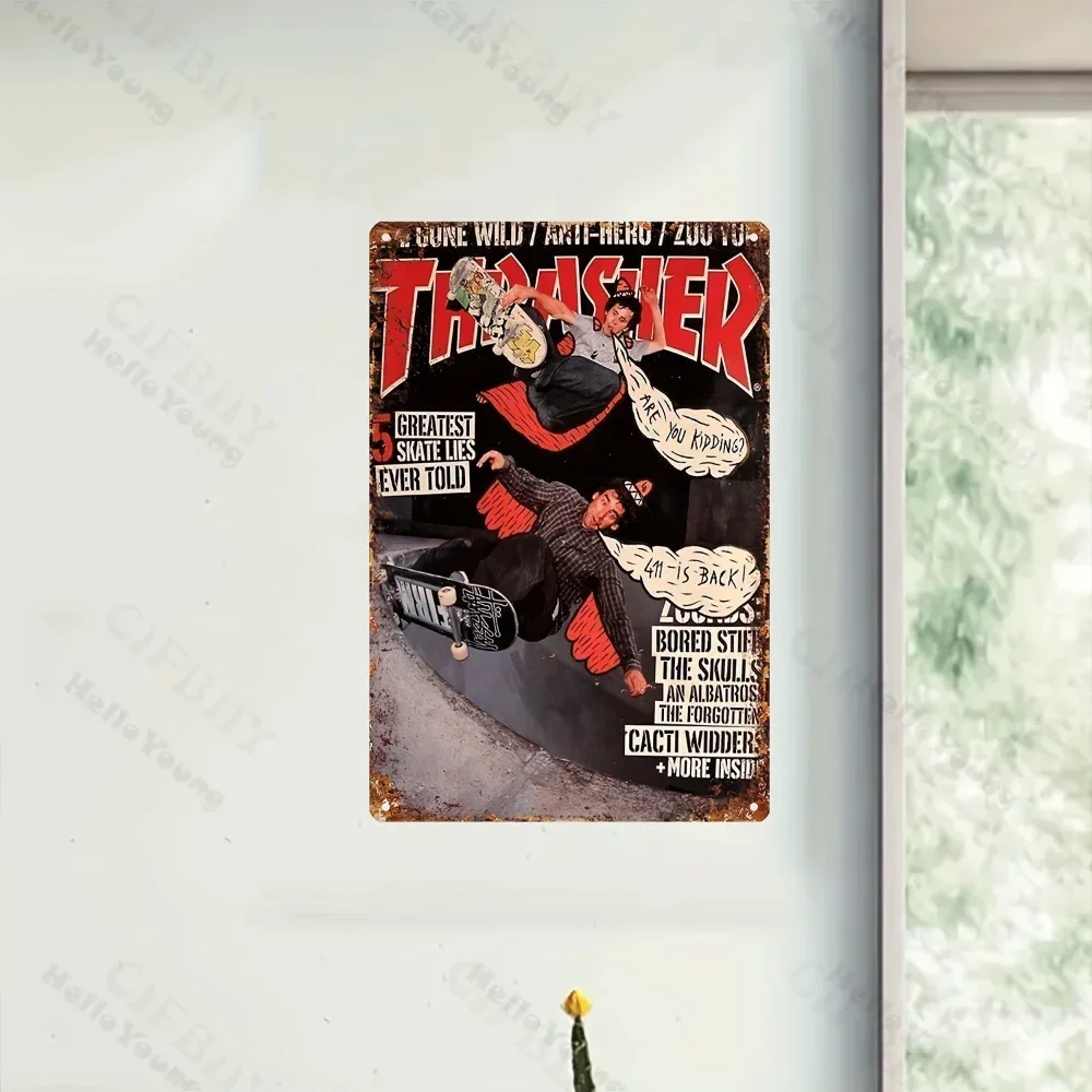 1 шт. Thrasher винтажный металлический алюминиевый знак классический скейтбординг