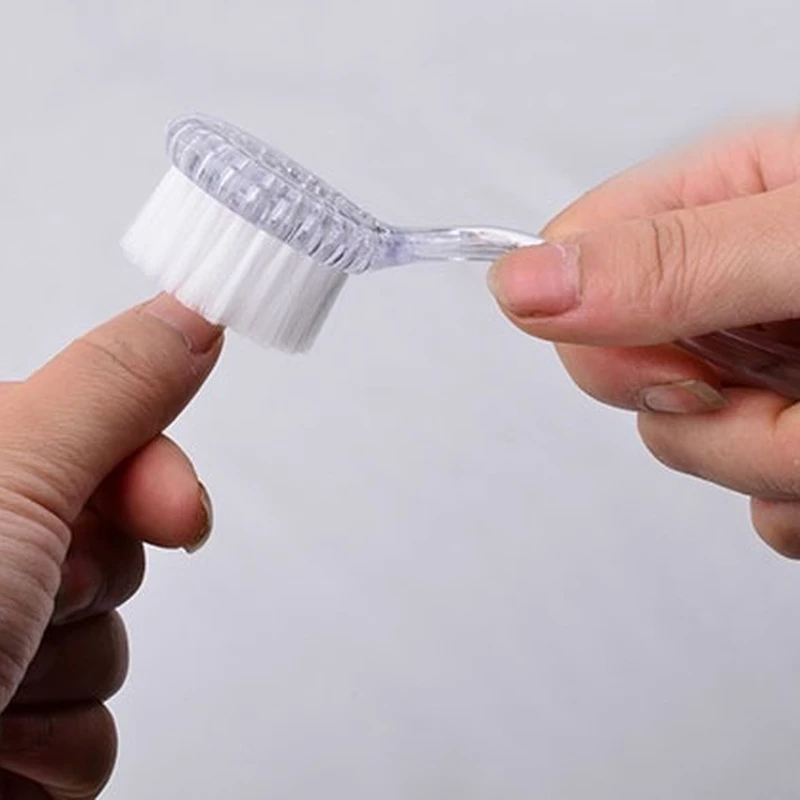 

10Pc Gentle Nail Brush with Plastic Handle Nail Round-Head Brush Nail Brush Long Handle Dust Cleaning Brush Soft Hair Pipe Brush