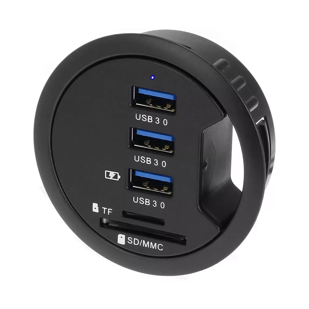 

USB 3.0 HUB Adapter Charging Mount Desk 3/4-Port USB 3.0 Hub With External Stereo Sound Adapter Combo SD Card Reader