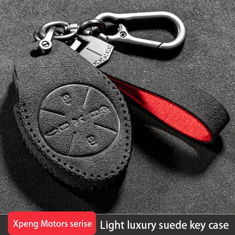 Роскошный верхний слой замшевый Кожаный Автомобильный чехол для ключа телефона
