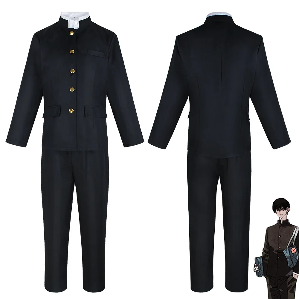 

Anime Chainsaw Man Cosplay Costume Yoshida Hirofumi Men Uniform Overcoat Halloween Party Coat Shirt Pants Suit