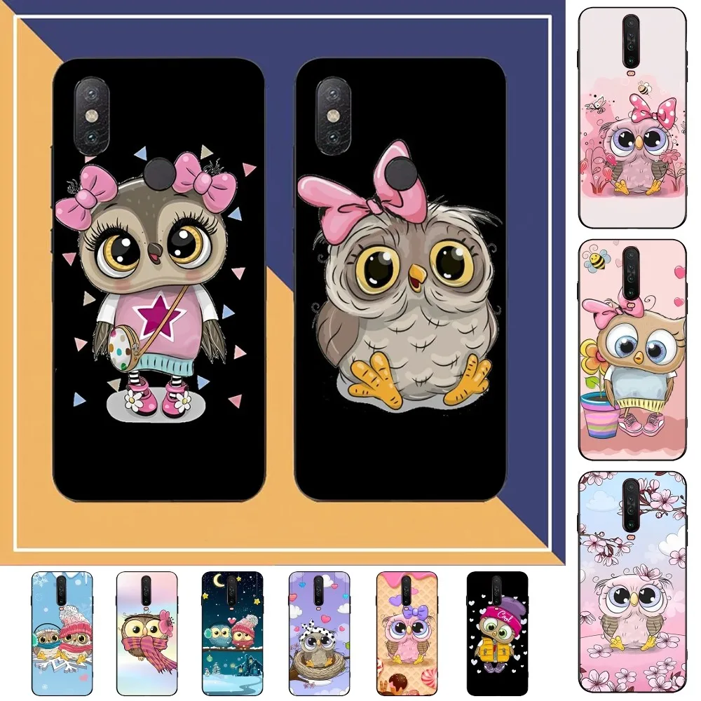 

Cartoon Cute Owl Phone Case For Redmi Note 4 X 5 A 6 7 8 Pro T 9 Pro 9S 10 Pro 11 Pro 11S 11Epro PocoM3pro