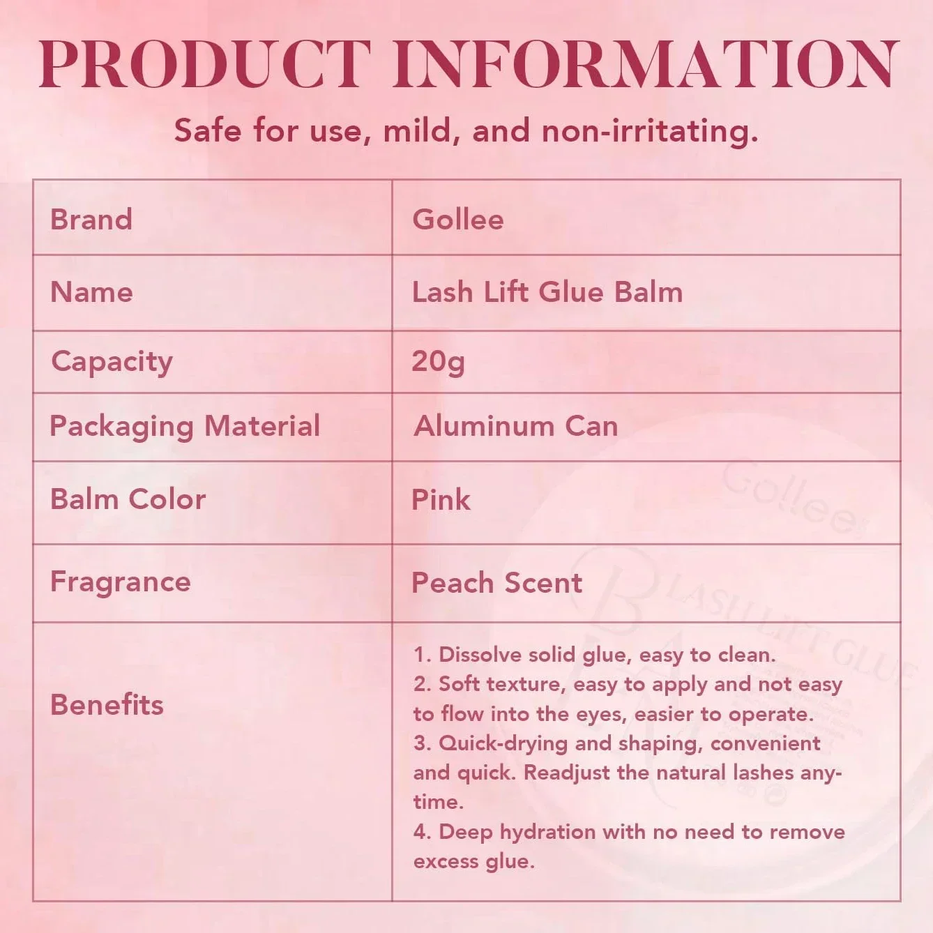 Gollee Lash Lift клеевой бальзам для подтяжки ресниц фиксирующий воск бровей не