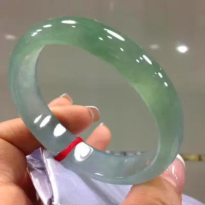 

zheru jewelry natural light green Burmese jadeite 54mm-64mm bracelet elegant princess jewelry for mother to girlfriend