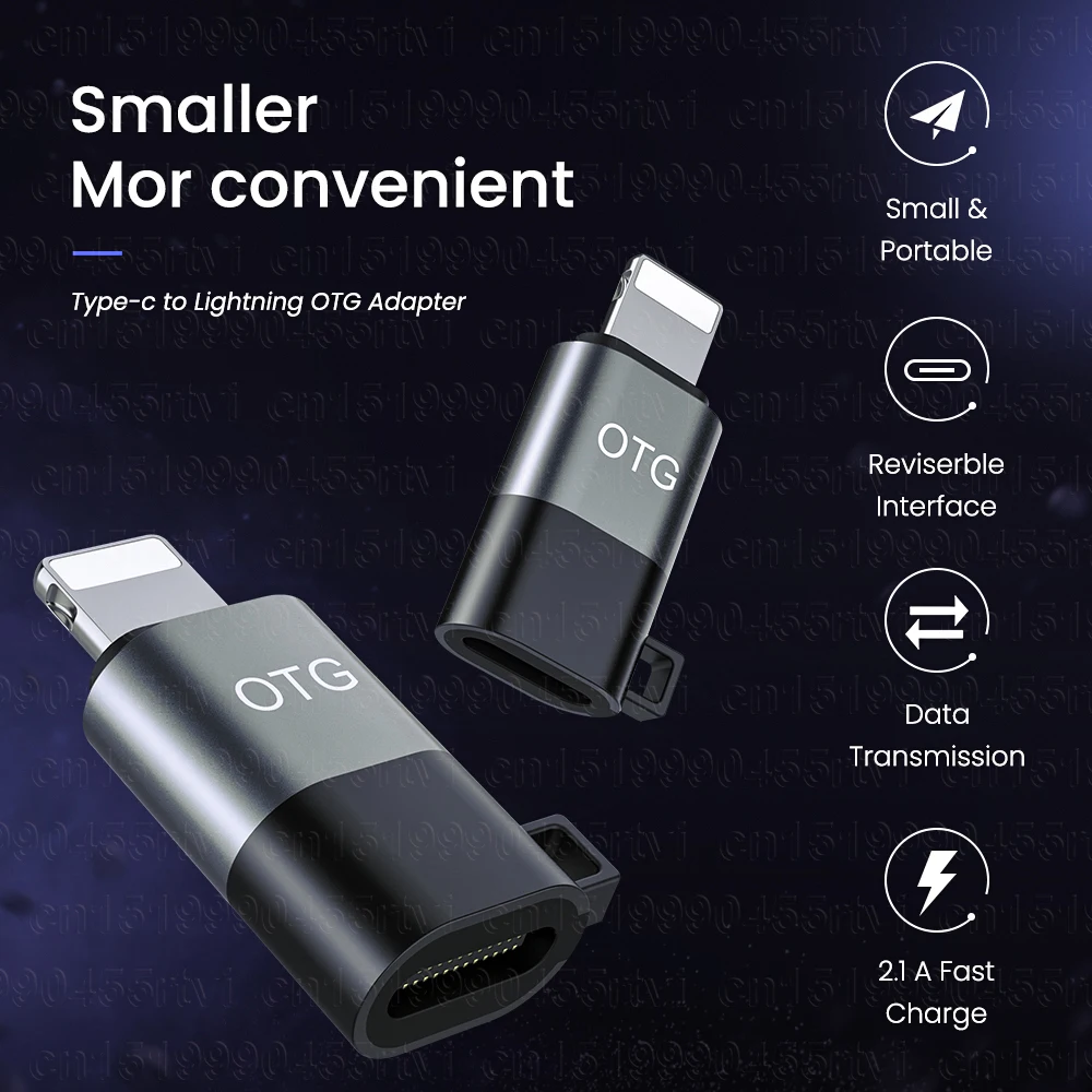Адаптер OTG с USB Type C на 8-Pin для iPhone 13 12 11 Pro Max XR 2A кабель быстрой зарядки и передачи