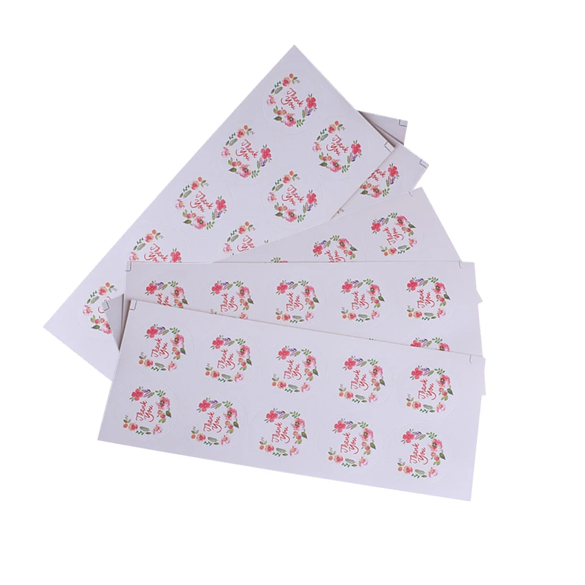 

500Pcs Wholesale Cute For Envelope Seal Thank You Wreath Handmade round Label Stickers Scrapbooking DIY free shipping 35MM