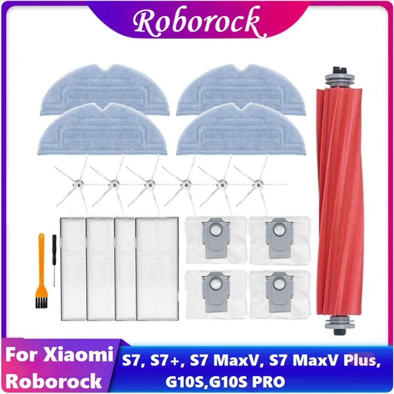 

21PCS For Xiaomi Roborock S7, S7+, S7 Maxv, S7 Maxv Plus,G10S,G10S PRO Robot Vacuum Cleaner Accessories Kit