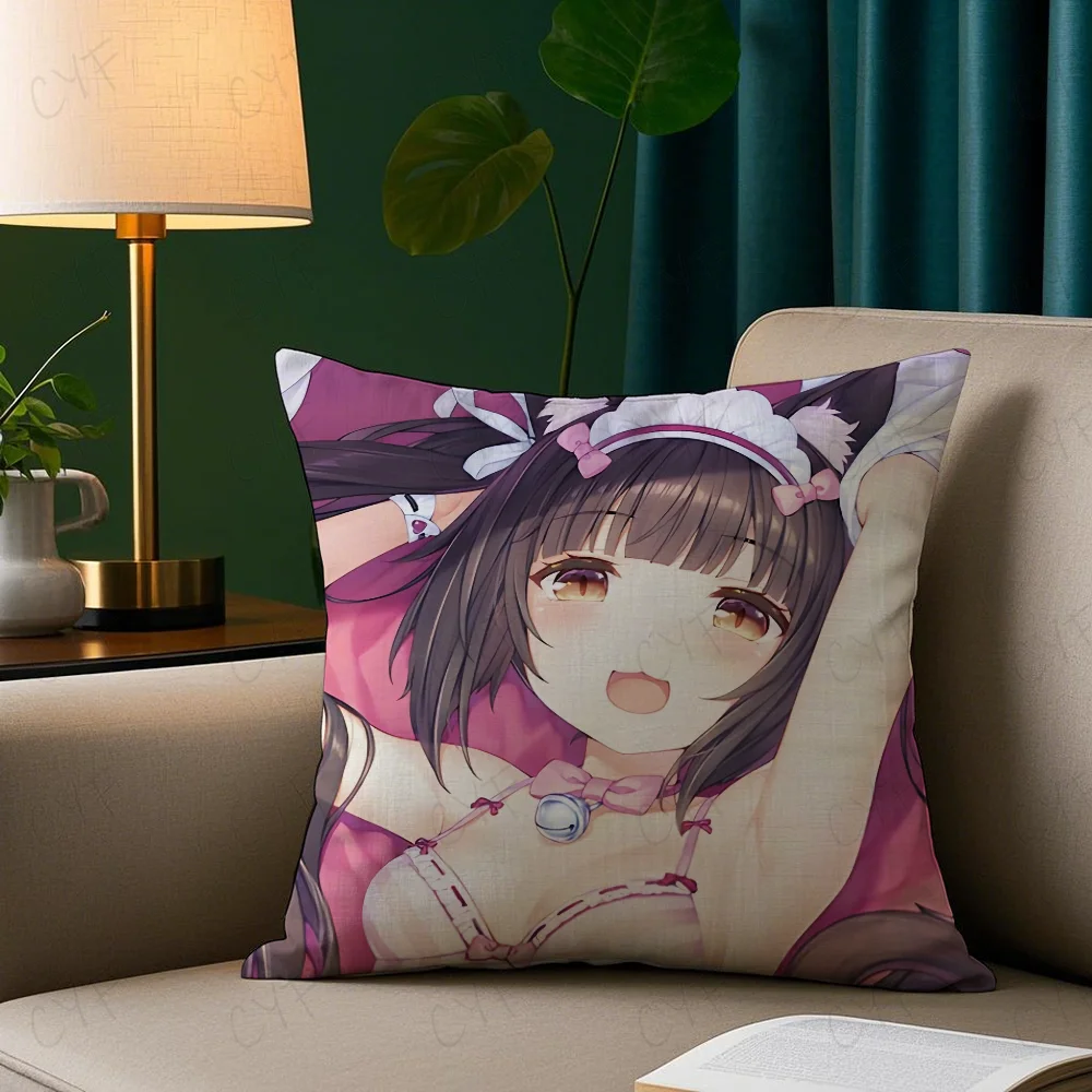 Чехол для подушки Chocola Nekopara в стиле аниме наволочка с защитой от пыли невидимая