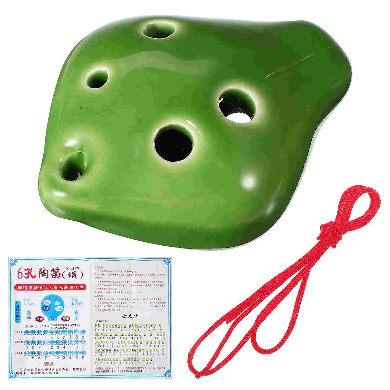 

Student Ocarina 6 Holes Instrument Beginner Rope Key Ceramics Flute Introductory