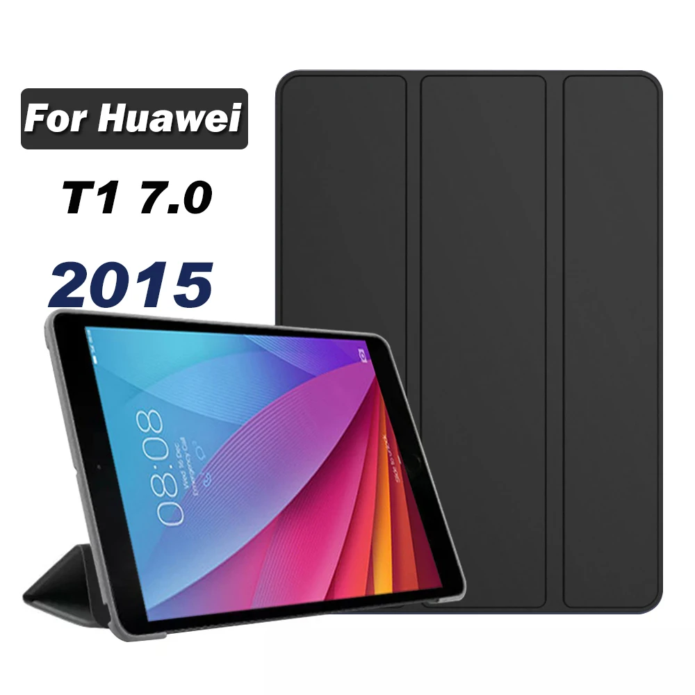 

Чехол для Huawei Mediapad T1 7,0 2015 дюйма, искусственная кожа, три сложения, чехол-подставка для электронных книг и планшетов для Mediapad T1 7,0 дюйма