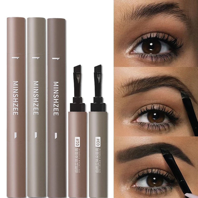 

Eyebrow Cream Pen with Brow Brush Professional Natural Waterproof Lasting Non-fading Quick-drying Eyebrow Enhancers Eye Makeup