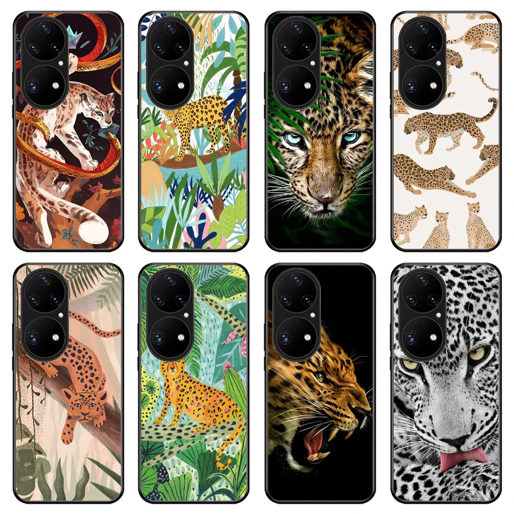 

Cartoon Animal Cool Leopard Phone Cover For Huawei P30 P40 P50 Pro Mate40 40PRO PLUS HONOR 50Pro 50SE Phone Case