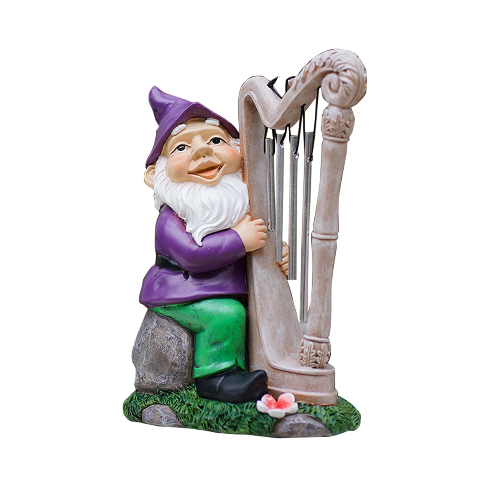 

Ветряные колокольчики, гномы, украшения для двора, уникальные ветряные колокольчики с гномами и арфом, новинка, ветряной колокольчик, памят...