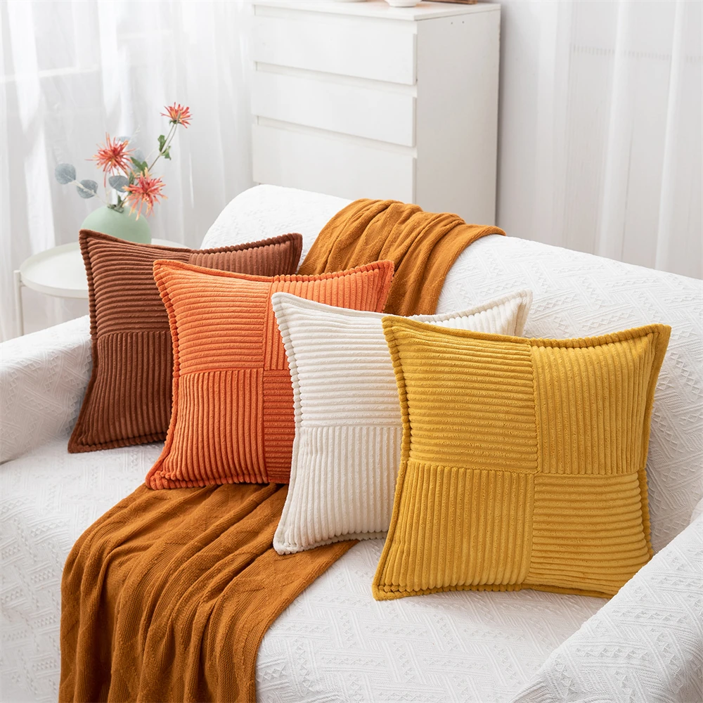 2023 Supersoft Corduroy Cushion Cover Home Decor Pillow Covers Plain Striped Throw Pillow Case for Sofa Bed Living Room Deco