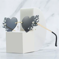 accessories rimless costume prom party favor flame sunglasses pearls decor heart glasses heart shaped glasses