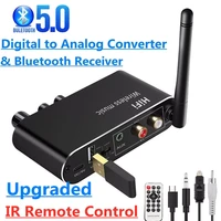 digital to analog audio dac converter adapter digital spdif optical coaxial to 3 5mm 3 5 aux jack rca lr bluetooth 5 0 receiver