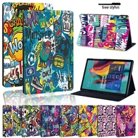 tablet case for samsung galaxy a8 10 5tab s6tab a a6 7 10tab e s5e graffiti art leather protective case