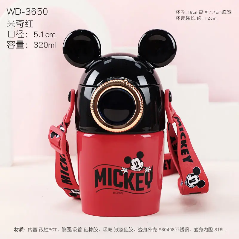 

New Disney Kawaii Children's Straw Cup Baby Cute Portable Insulation Cup Stainless Steel Kindergarten Direct Drinking Cup Kettle