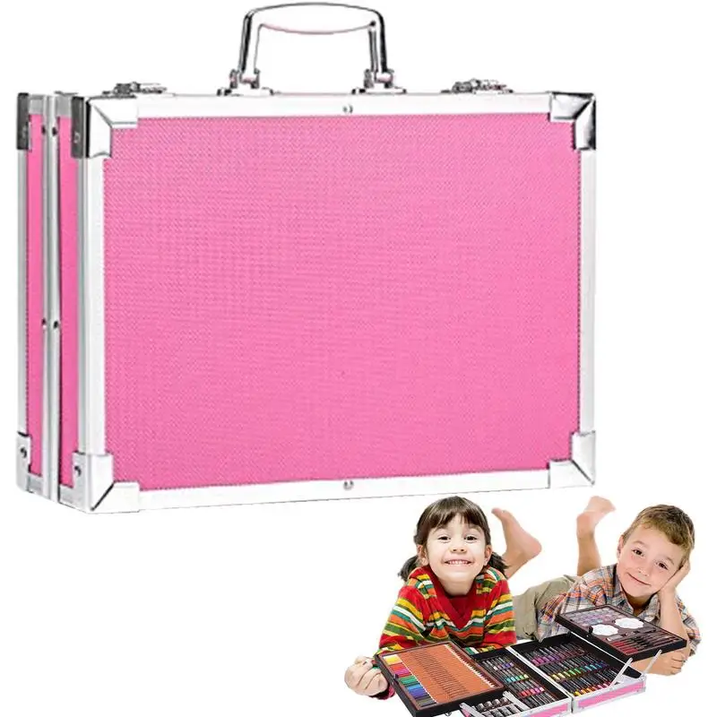 

Art Kit Multiple Vivid Water Color Pen Set 145 Pcs Painting Supplies Art Box Water Colors Aluminium Box Oil Pigment Stick Set