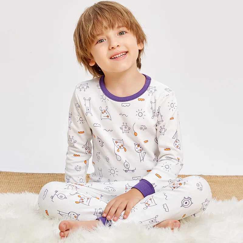 

Children Kids Clothes Sets Boys Girls Suit Pajamas Clothinng Pants Cartoon Autumn Winter Sleepwear Outfits