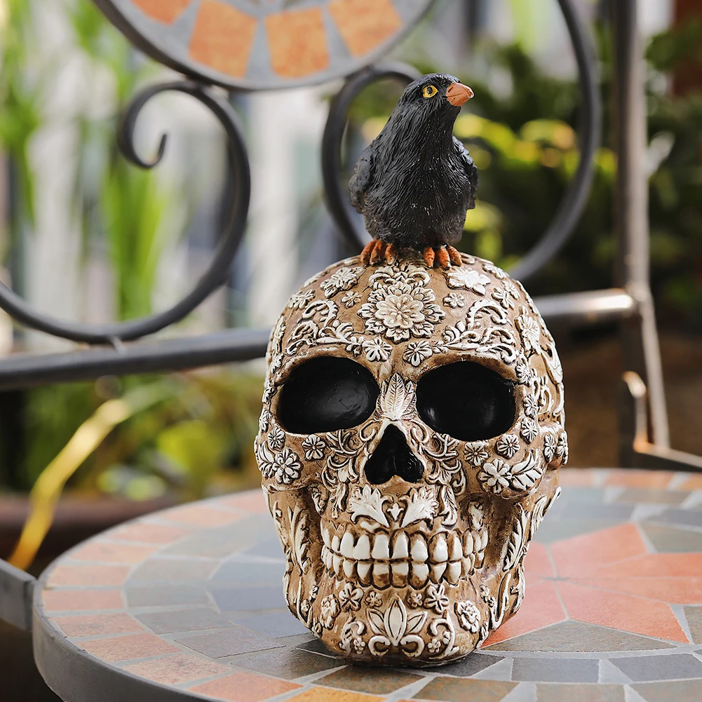 Retro Skull Skeleton Head Model Gothic Halloween Style Photo Prop Home Event Party Decoration Game Supplies |