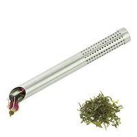 1pc 304 stainless steel tube tea infuser lose leaf herb strainer squeeze filter for black tea