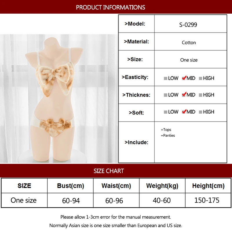 Сексуальное нижнее белье с открытой спиной вырезами любовь кот Женский плюшевый