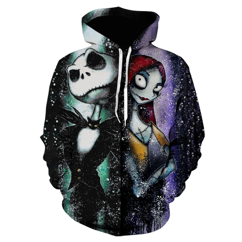 Cartoon Jack And Sally 3D Print Hoodies Women/Men's Fashion Casual Nightmare Before Christmas Horror Hoodie Sweatshirts