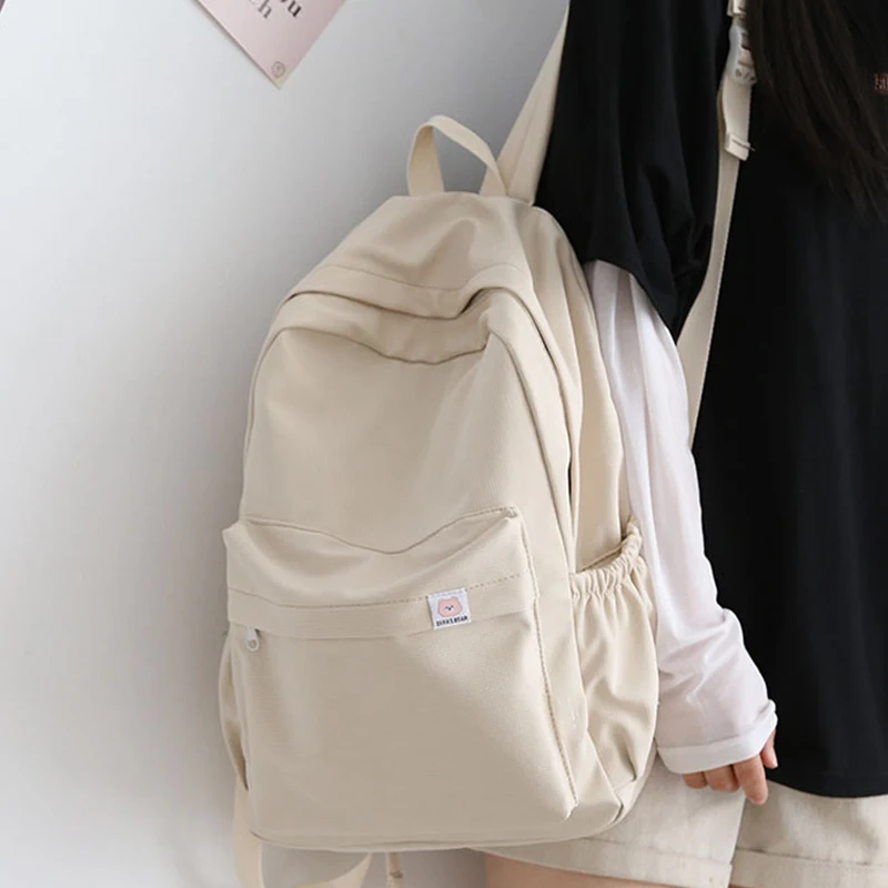 

Female Kawaii College Bag Cotton Fabric Student Women Backpacks Cool Teenage Girl School Bag Cute Ladies Fashion Backpack Trendy