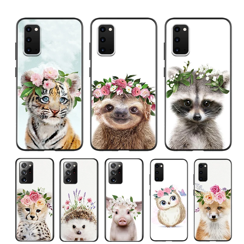 

Raccoon Fox Animal Flower For Samsung Galaxy A01 A11 A22 A12 A21S A31 A41 A42 A51 A71 A32 A52 A52S A72 A02S A03S Phone Case