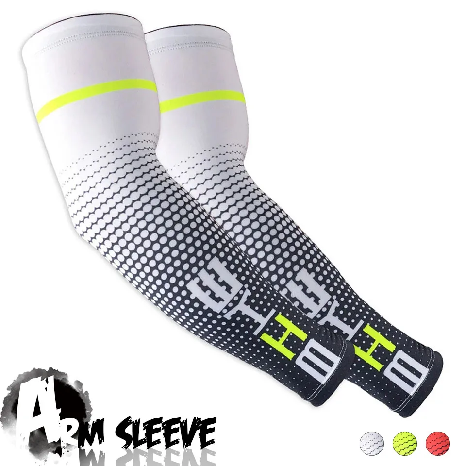 One Pair Cool Men Cycling Running UV Sun Protection Cuff Cover Protective Arm Sleeve Bike Sport Arm Warmers Sleeves