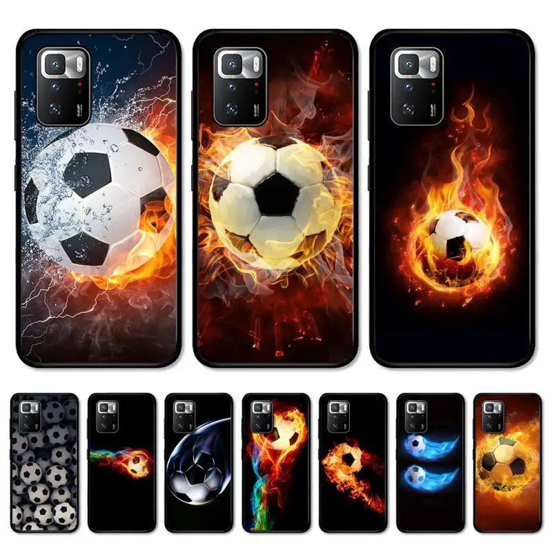 

Fire Football Soccer ball Phone Case for Redmi 5 6 7 8 9 A 5plus K20 4X S2 GO 6 K30 pro