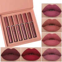 new hot 6pcsset liquid lipstick matte lip gloss waterproof long lasting moisturizing sexy colors lip makeup set for gifts