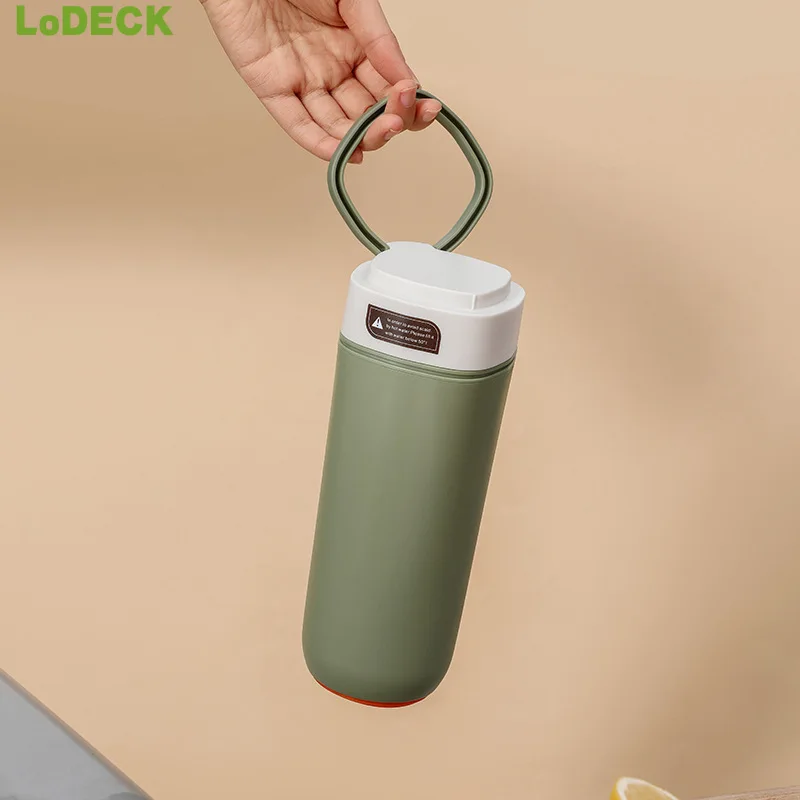

Stainless Steel Thermos Cups Non-slip Water Bottle Handle Creative Magic Tumbler Cup Holiday Gift