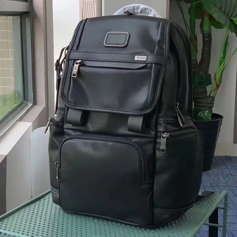 Tumi Fashion Backpack Waterproof Backpack Men's Leather Portable Business Computer Travel Bag Backpack Men's Luxury Designer