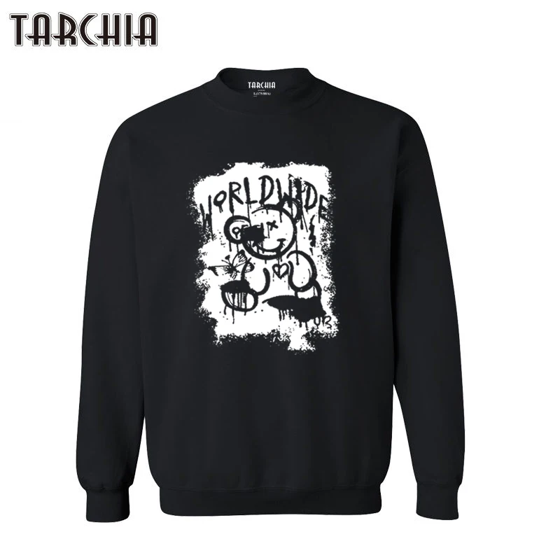 

TARCHIA 2023 Autumn World Wide Oversized Outerwear Sportwear Printed Pullover Hoodies Mens Long Sleeve Casual Sweatshirts New