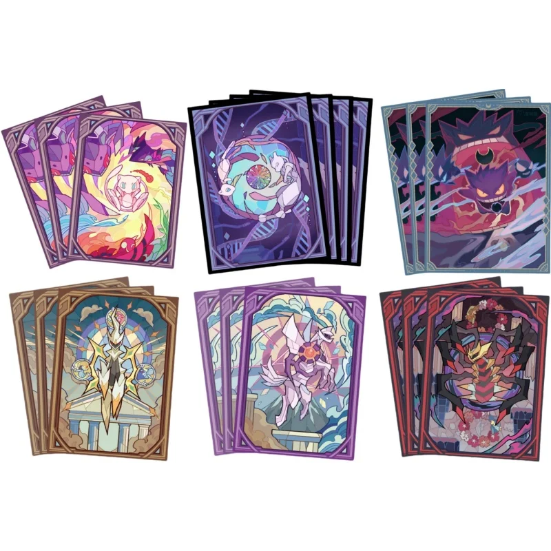 64 листа держателя для карт Mewtwo Gengar Mew Sylveon Arceus Giratina Dialga Palkia Ptcg Diy Фигурка Аниме