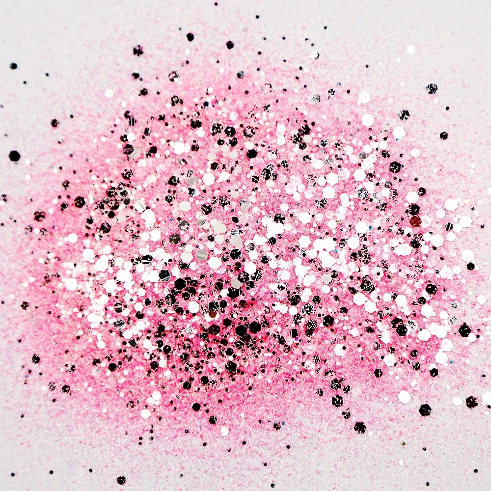 

50g/bag Holographic Hexagon Chunky Nail Glitter Mirror-Silver Effect Sequins Mixed Size Sparkly Flakes Slices Nail Supplies #9